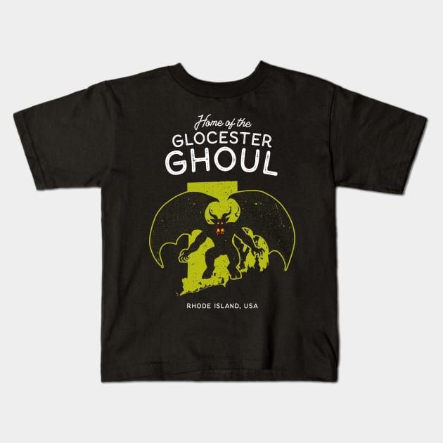 Home of the Glocester Ghoul - Rhode Island, USA Cryptid Kids T-Shirt by Strangeology